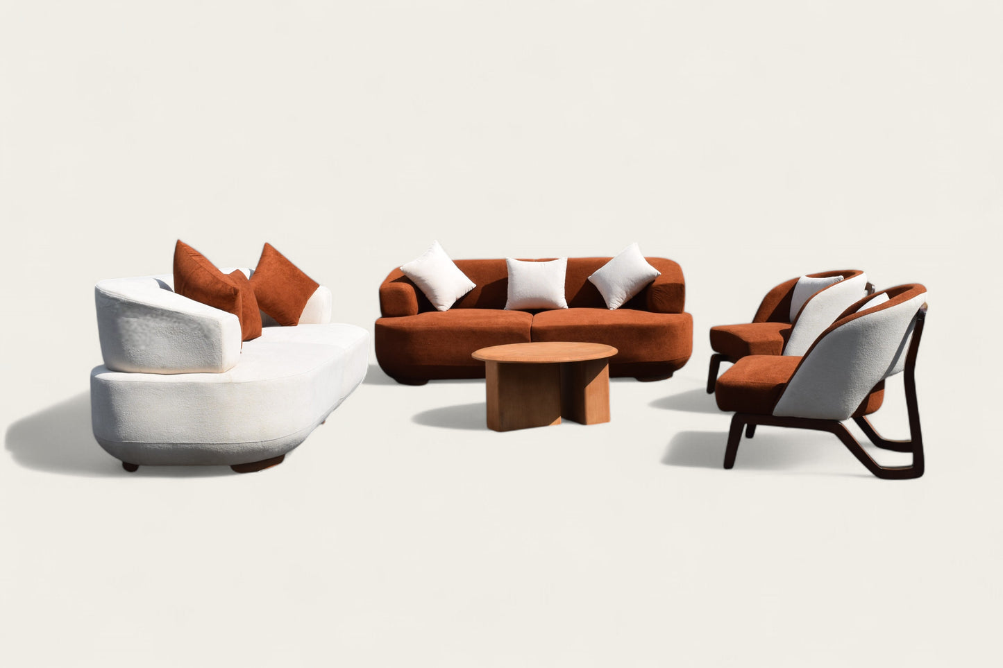 Terracotta Sofa Set Modern Luxury Living Room Furniture